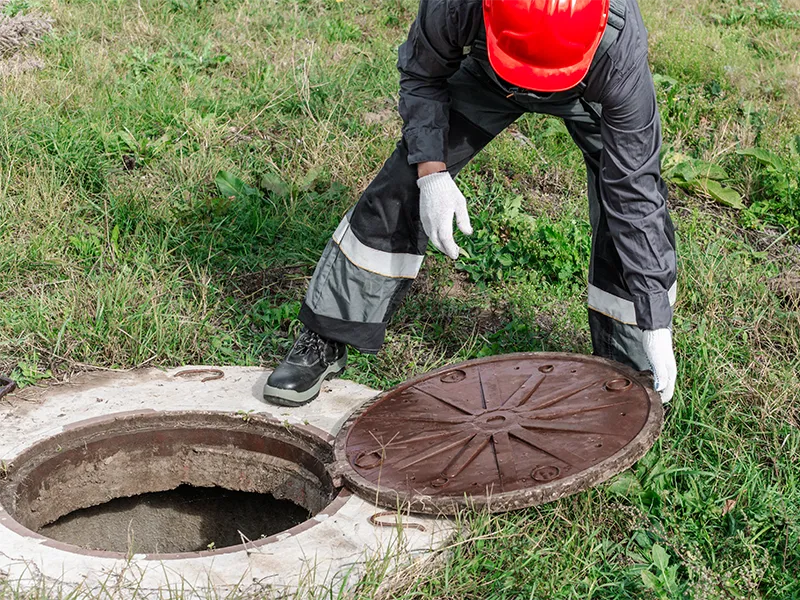 operaio-rimuove-tombino-per-ispezione
